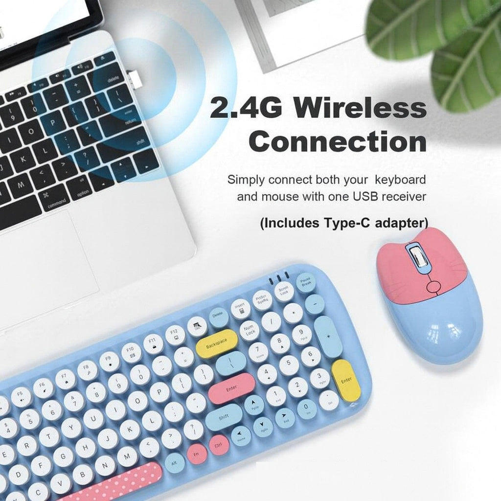 Wireless Keyboard & Mouse Combo with Soft Clicks