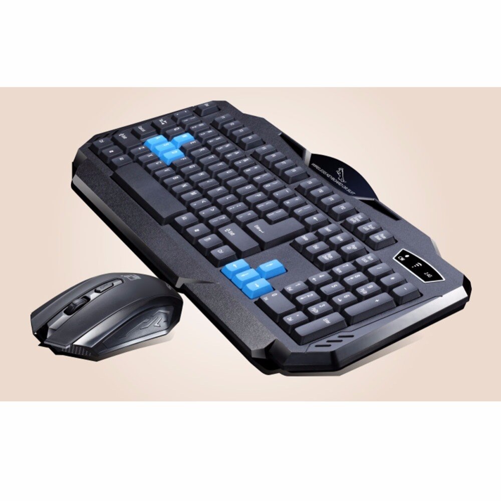 Black Wireless Gaming Keyboard and Mouse Combo
