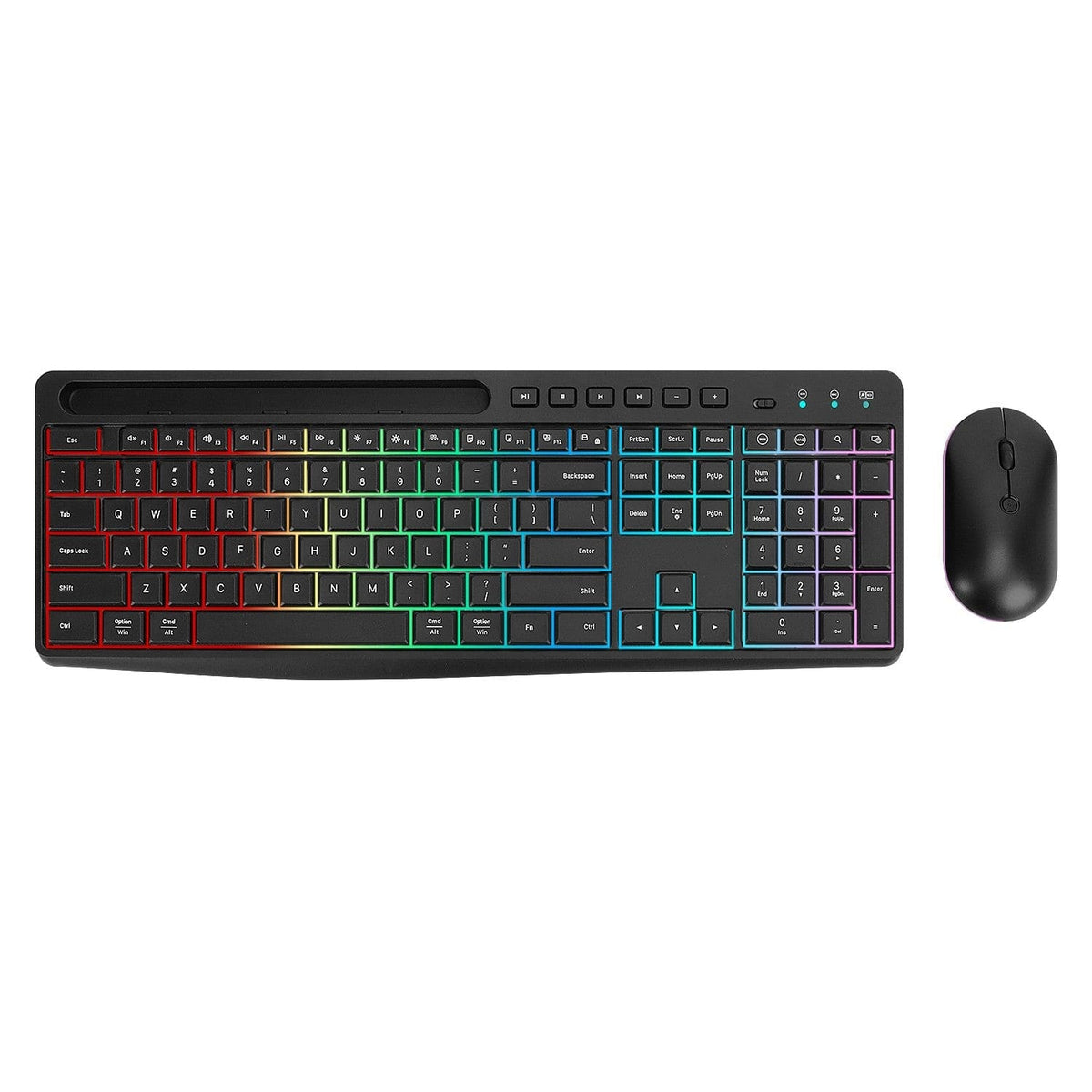 Rechargeable Silent Wireless Keyboard & Mouse Combo - 106 Keys, RGB Backlight