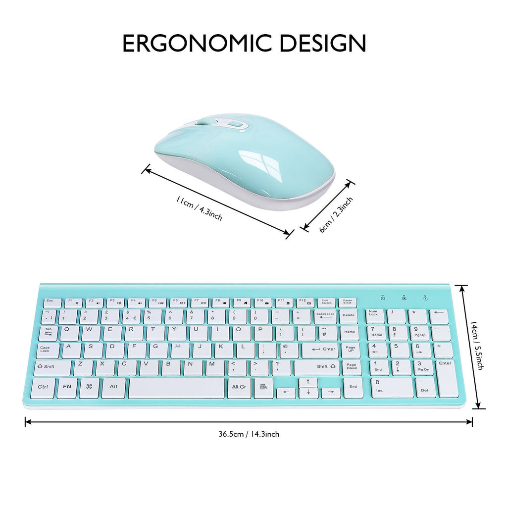Wireless Keyboard and Mouse Combo Set