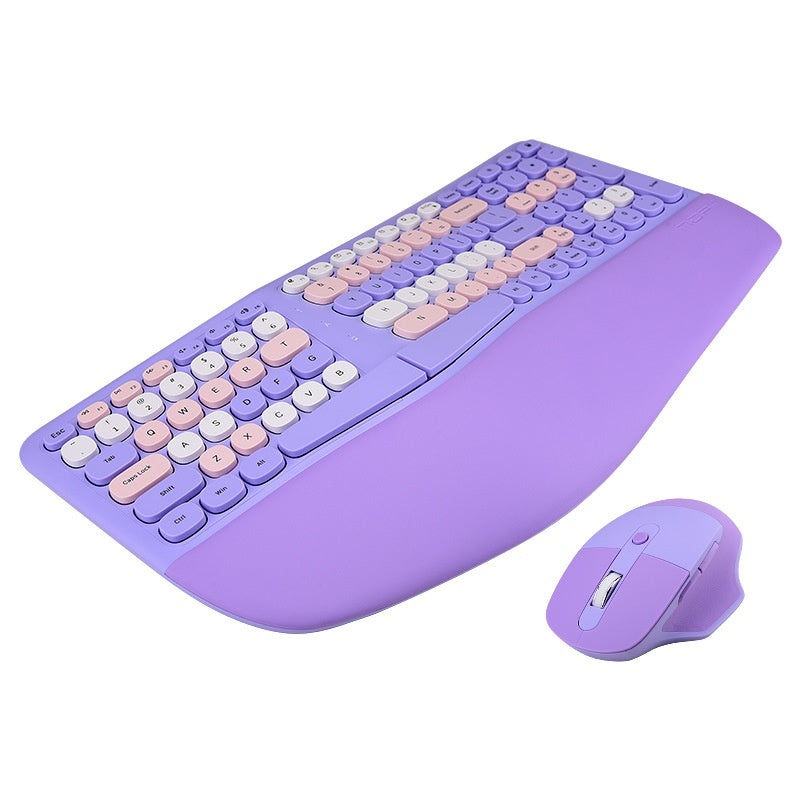 Ergonomic Veneer Wrist Splint Wireless Keyboard And Mouse Set