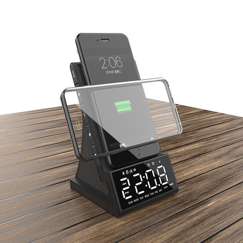 3-in-1 nightstand wireless charger, speaker and alarm clock