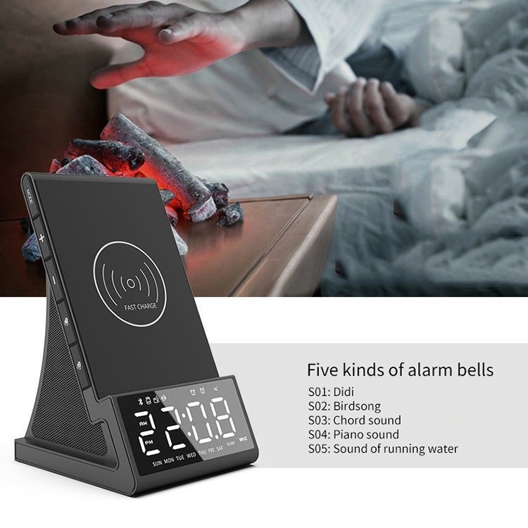 3-in-1 nightstand wireless charger, speaker and alarm clock, view 3