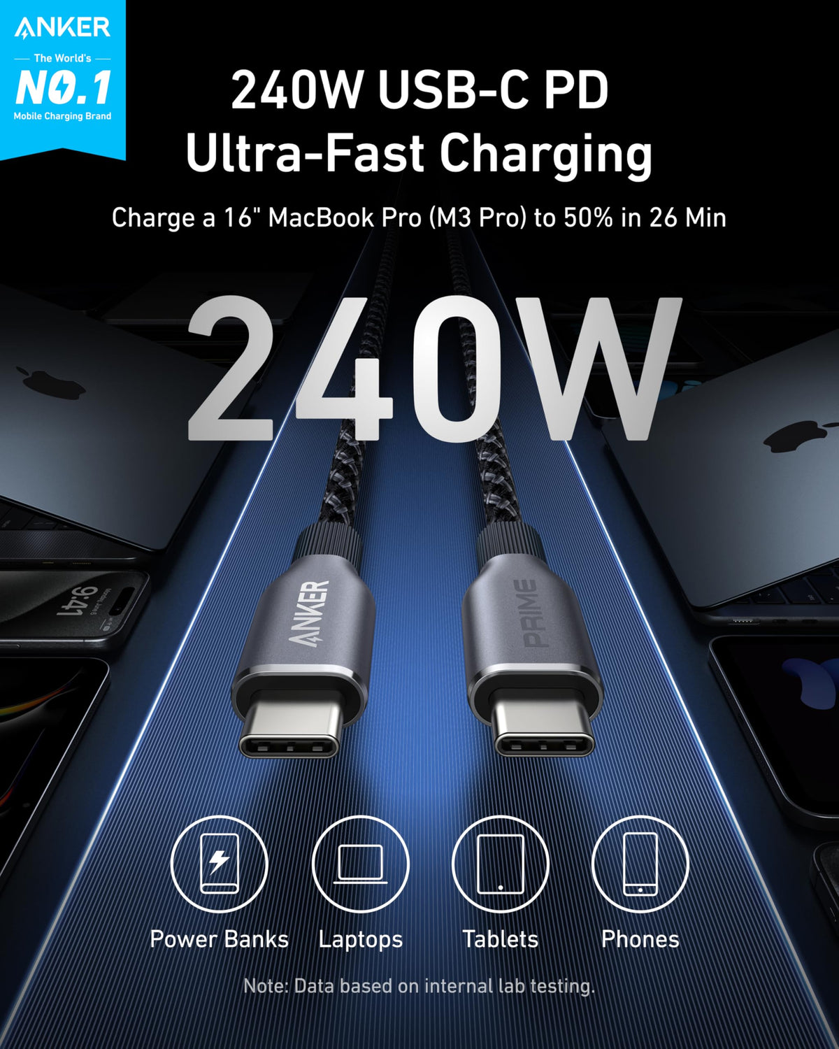 Anker Prime 240W Braided USB-C Cable