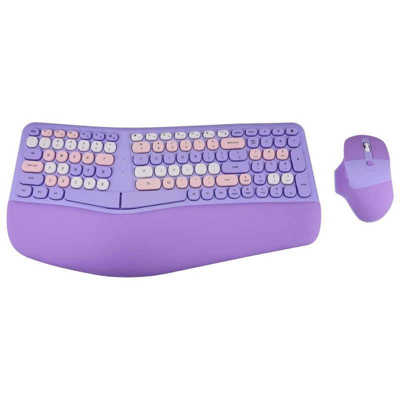 Ergonomic Veneer Wrist Splint Wireless Keyboard And Mouse Set