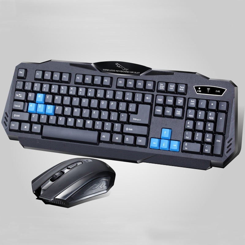 Black Wireless Gaming Keyboard and Mouse Combo