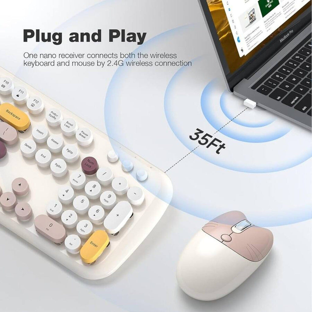 Wireless Keyboard & Mouse Combo with Soft Clicks