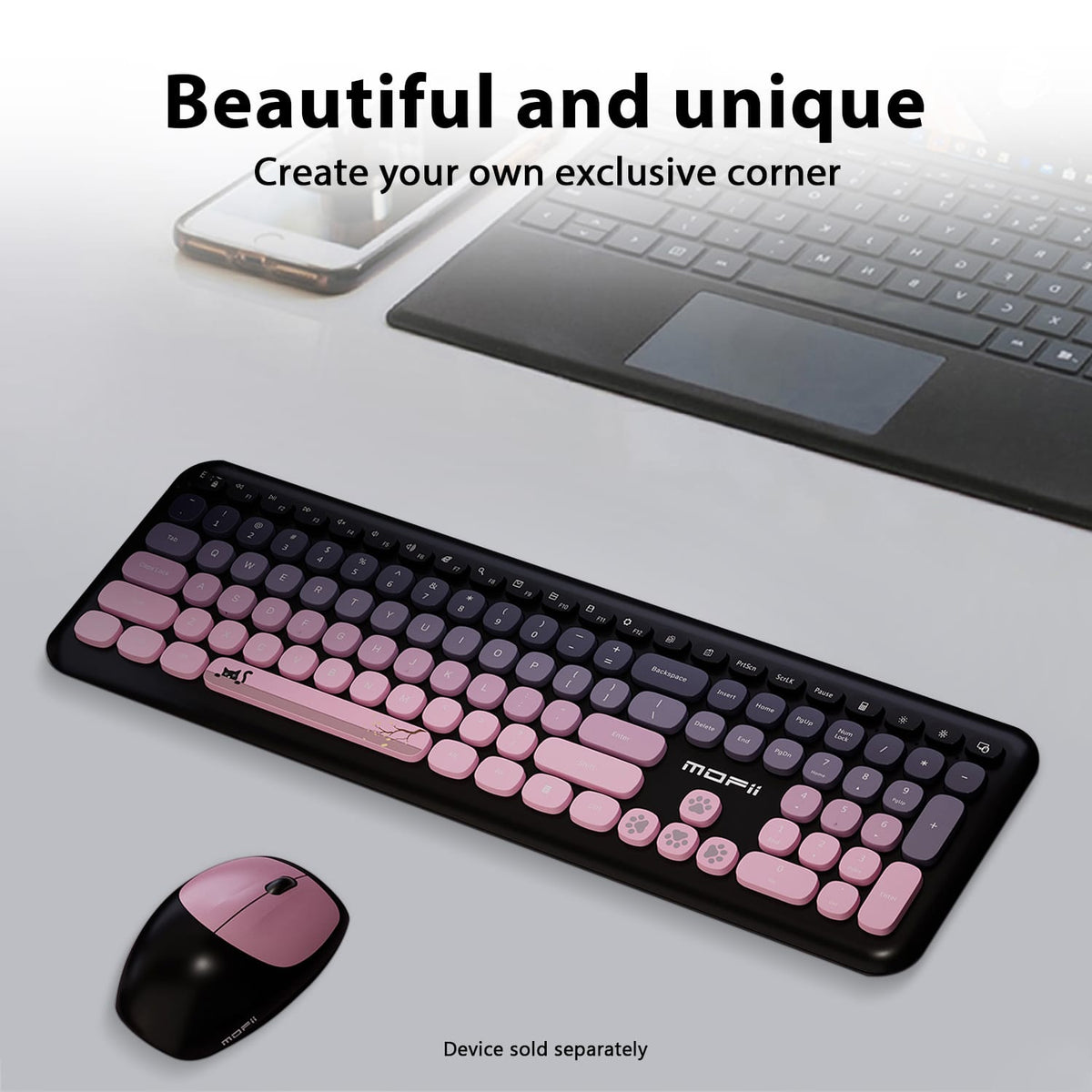 Wireless Keyboard & Mouse Combo with Soft Clicks