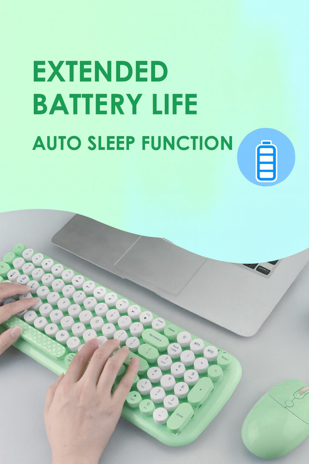 Wireless Keyboard & Mouse Combo with Soft Clicks