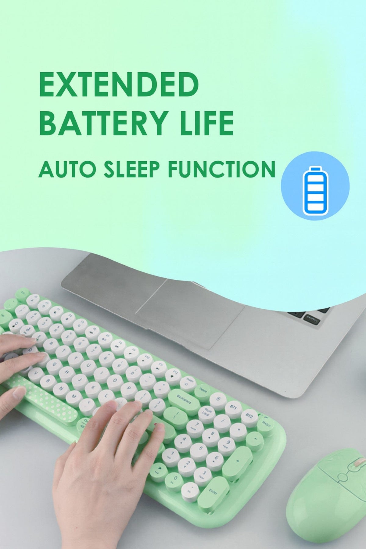 Wireless Keyboard & Mouse Combo with Soft Clicks