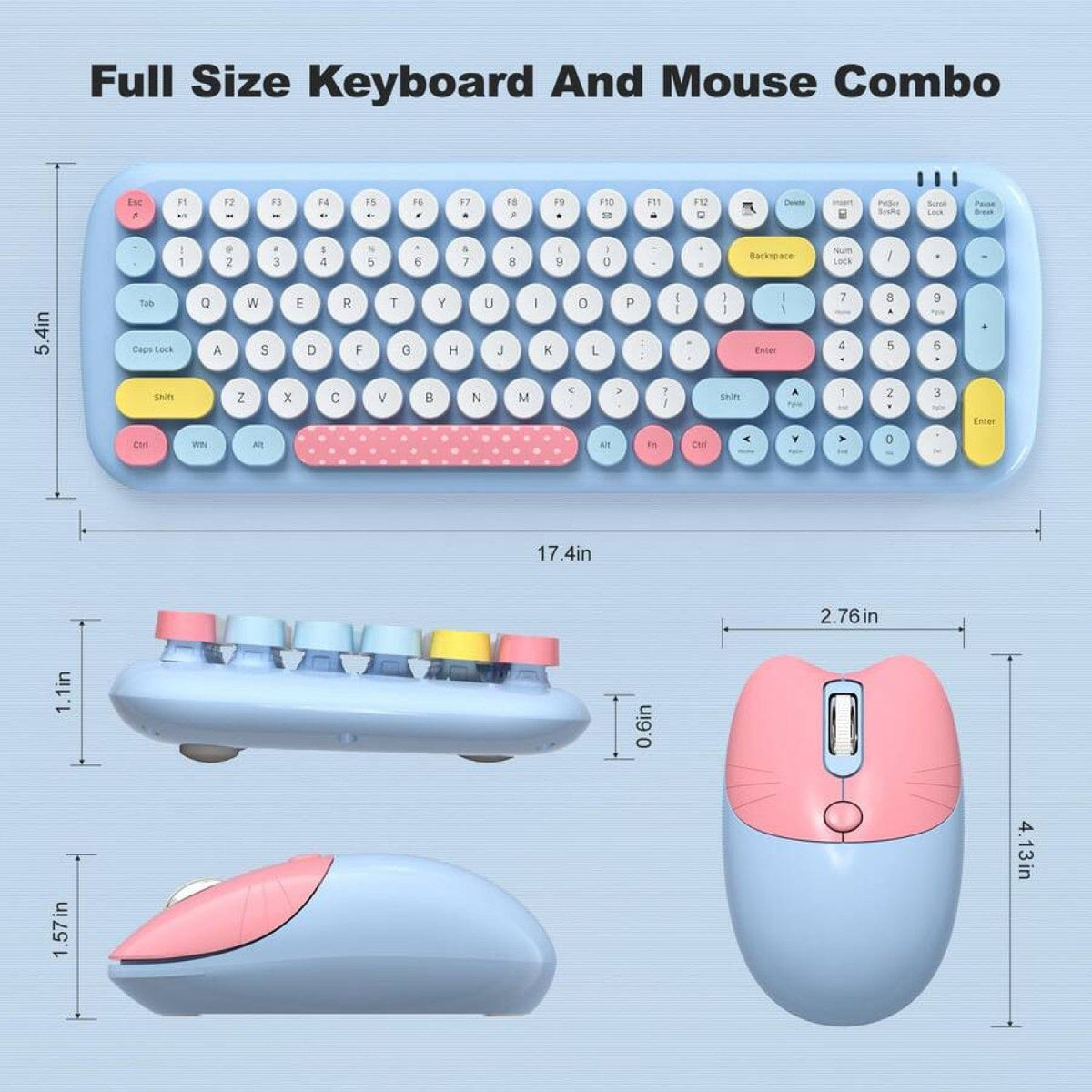Wireless Keyboard & Mouse Combo with Soft Clicks