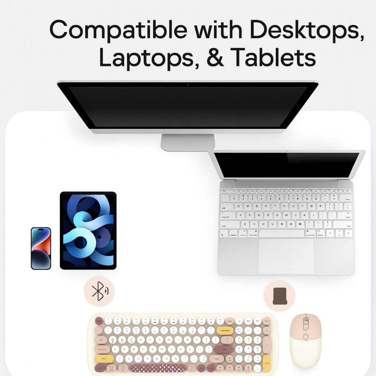 Wireless Keyboard & Mouse Combo with Soft Clicks