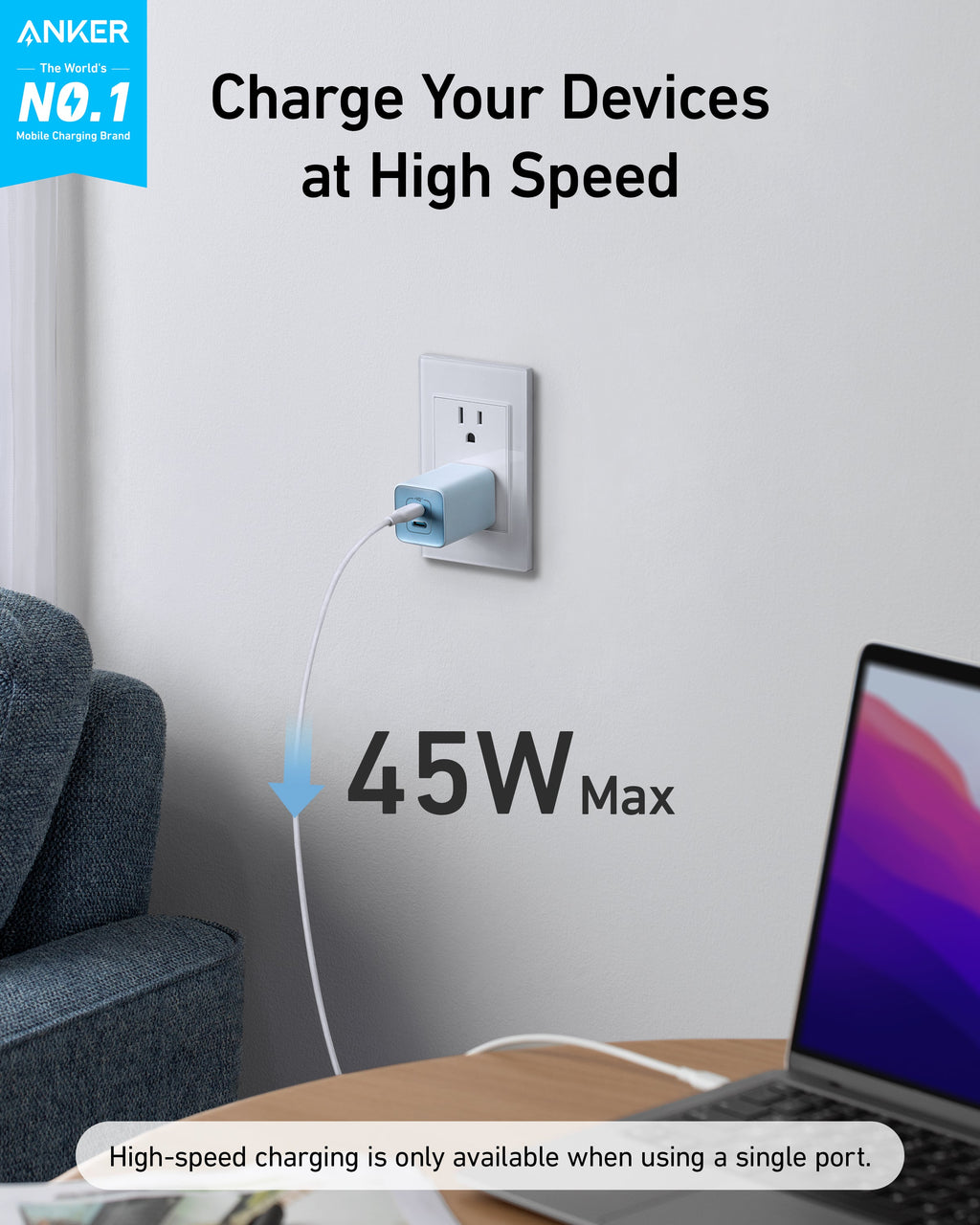 Anker 523 Nano 3 Charger (47W, 2 Ports)