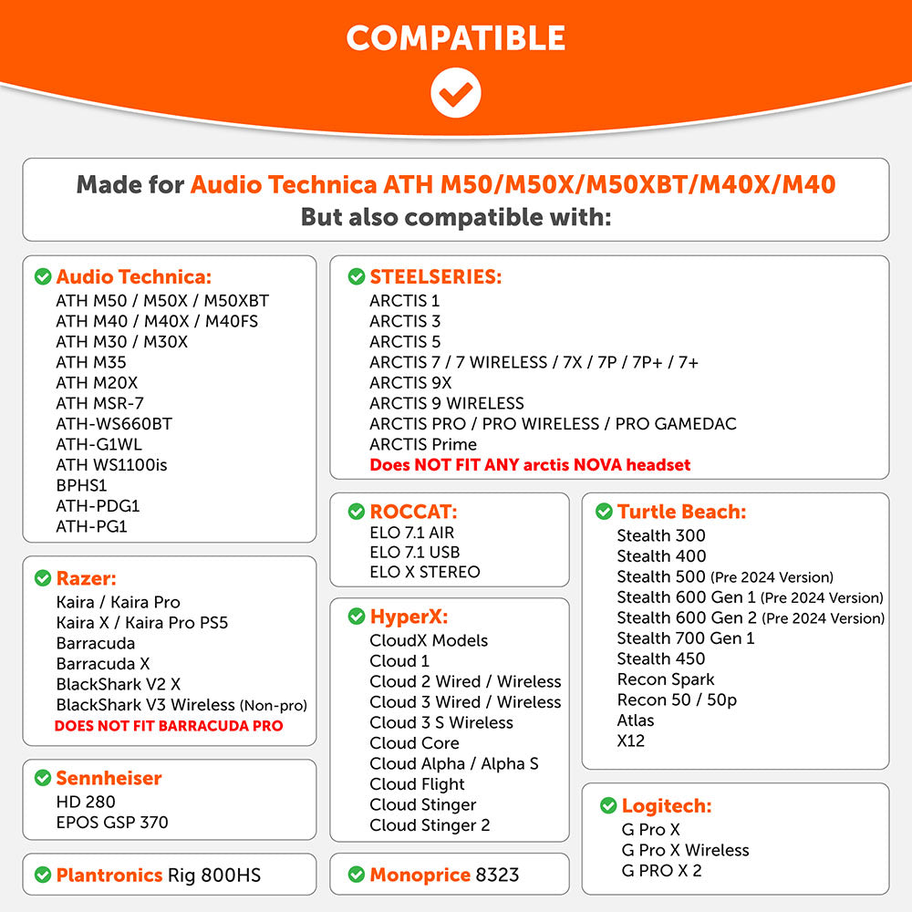 FreeZe Cooling Gel Ear Pads for ATH-M50X & Gaming Headsets