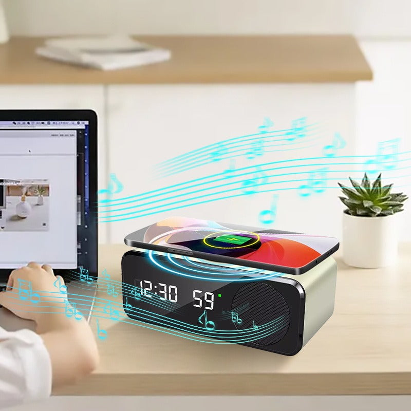 Clock Speaker with Wireless Charging