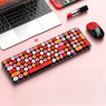T-WOLF Thunder Wolf TF350 Wireless Keyboard and Mouse Set Colorful Punk Retro