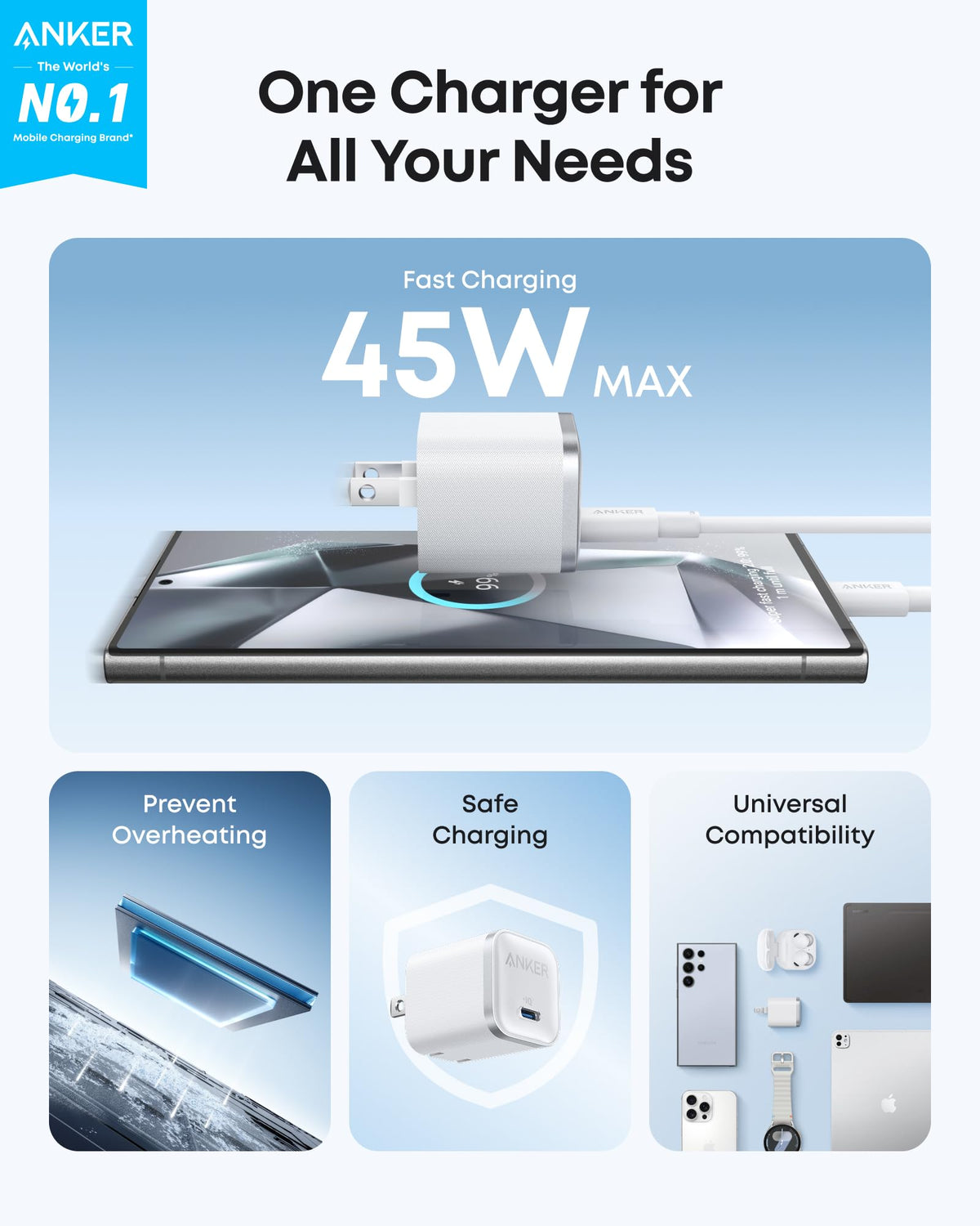 Anker Nano 45W Charger with USB-C Cable