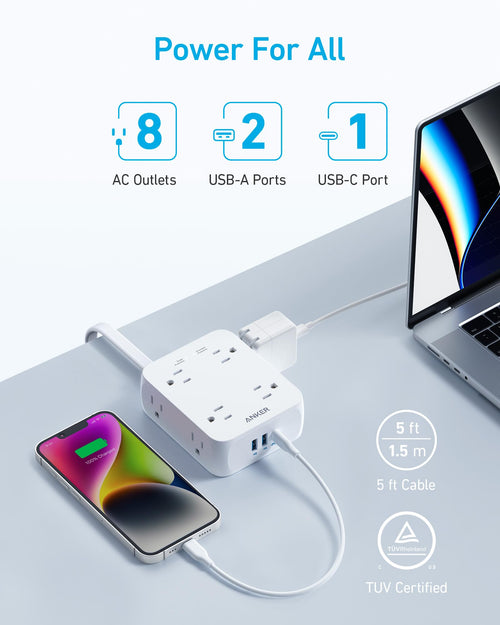 Anker 341 11-in-1 USB power strip, view 2