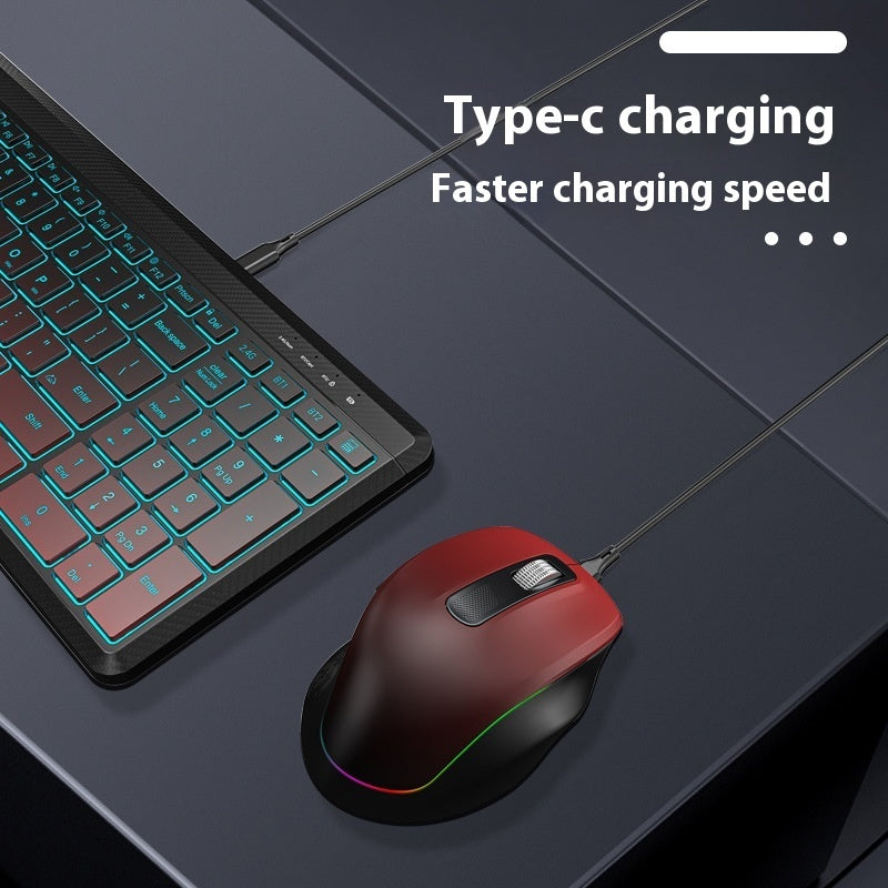 Wireless Bluetooth Dual-mode Charging Keyboard And Mouse Combination Suit Mute Ergonomic