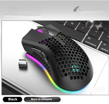 Hollow Out Game Luminous Charging Wireless Mouse