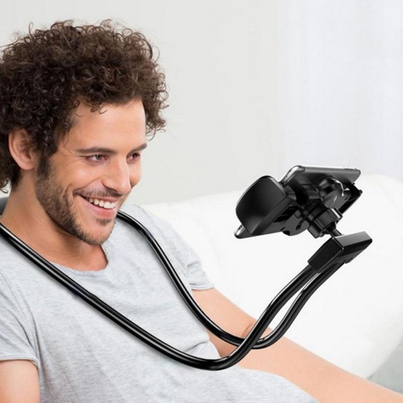 Flexible neck phone holder