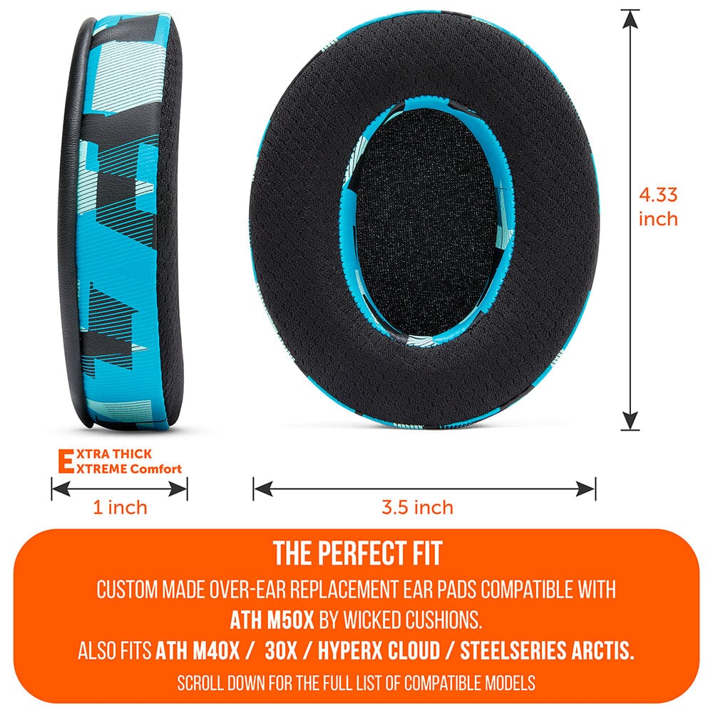 FreeZe Cooling Gel Ear Pads for ATH-M50X & Gaming Headsets