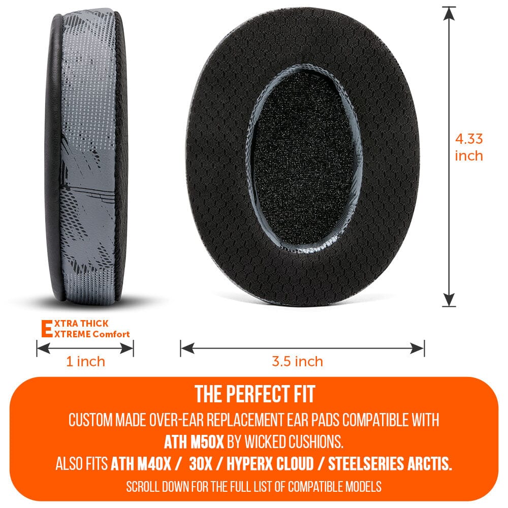 FreeZe Cooling Gel Ear Pads for ATH-M50X & Gaming Headsets