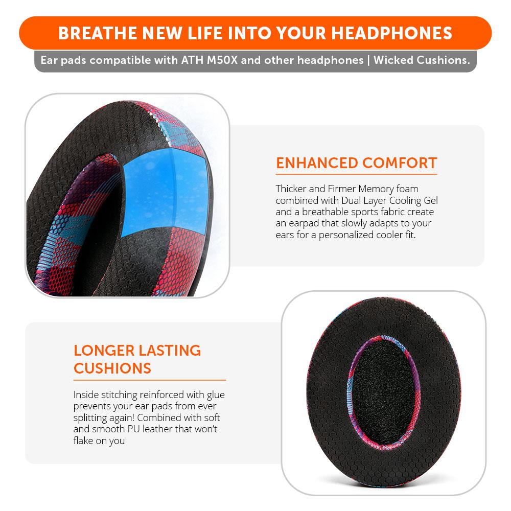 FreeZe Cooling Gel Ear Pads for ATH-M50X & Gaming Headsets