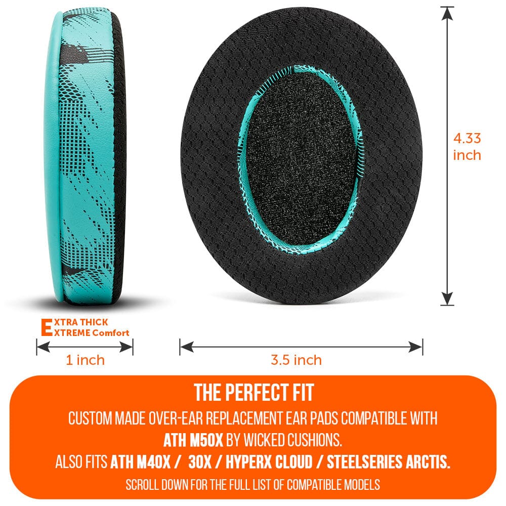 FreeZe Cooling Gel Ear Pads for ATH-M50X & Gaming Headsets