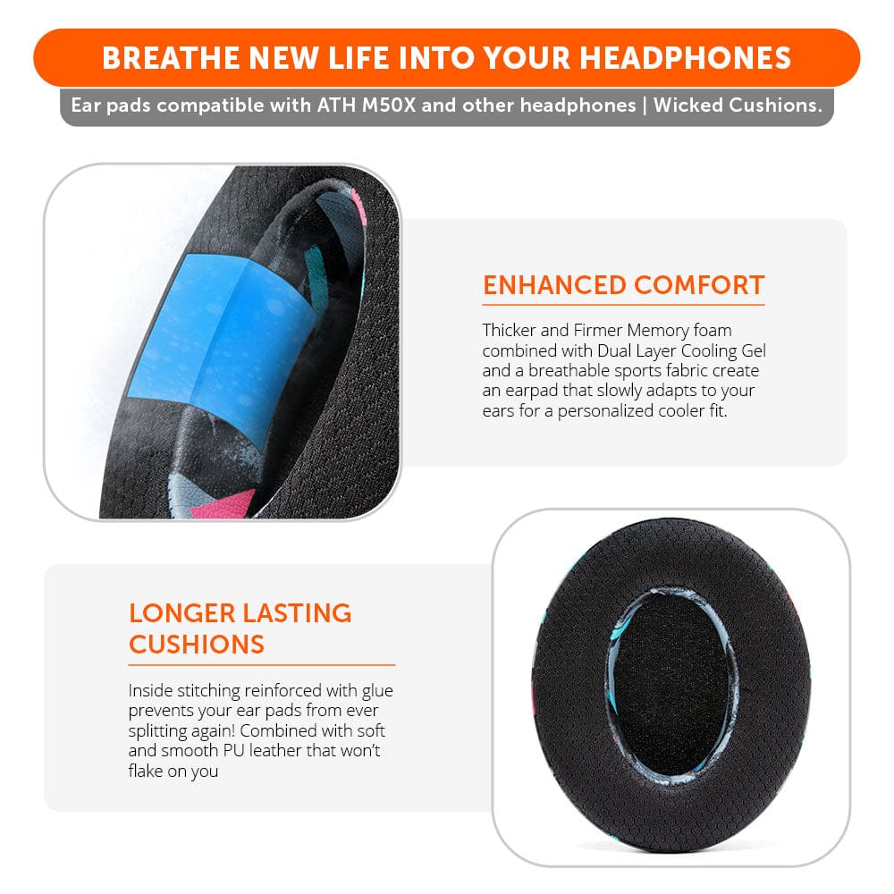 FreeZe Cooling Gel Ear Pads for ATH-M50X & Gaming Headsets