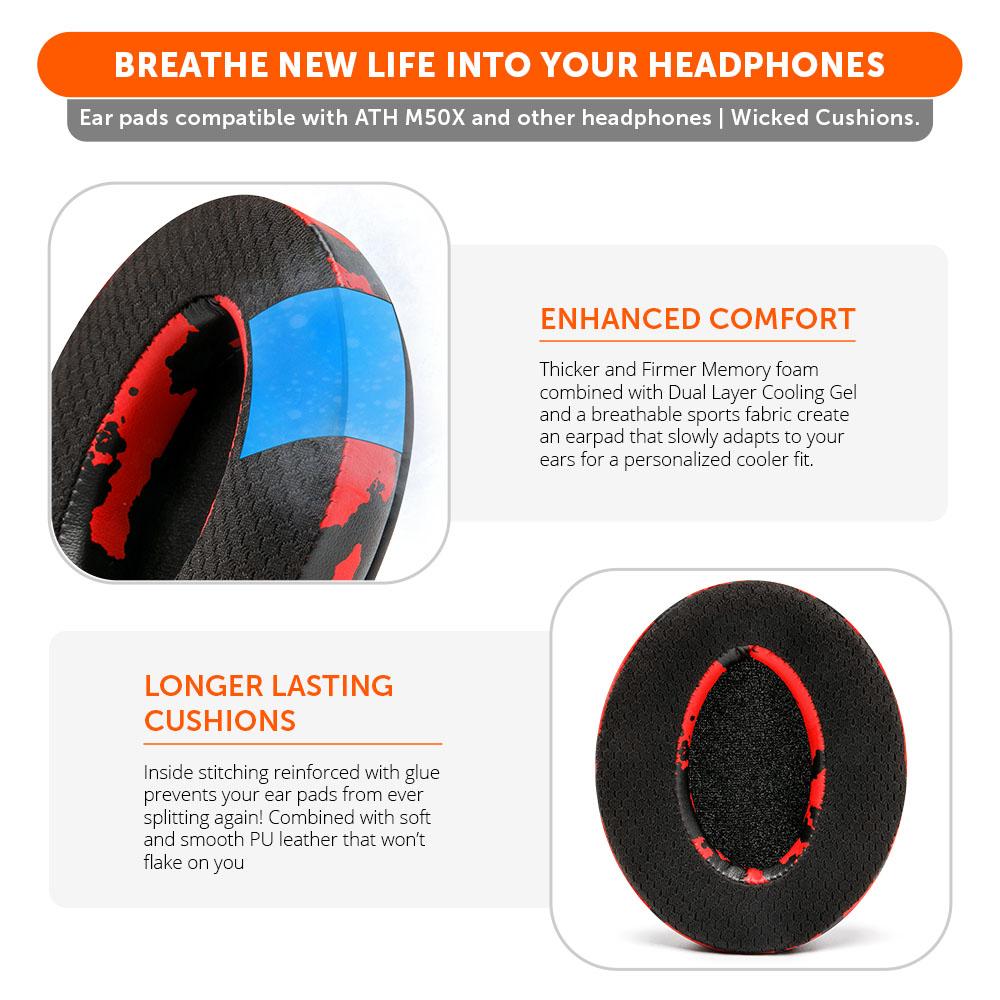 FreeZe Cooling Gel Ear Pads for ATH-M50X & Gaming Headsets